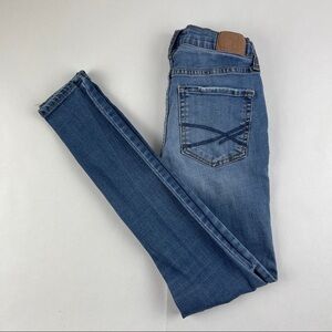 Aeropostale Jeggings Womens 00 Reg High Waisted Blue Denim Distressed